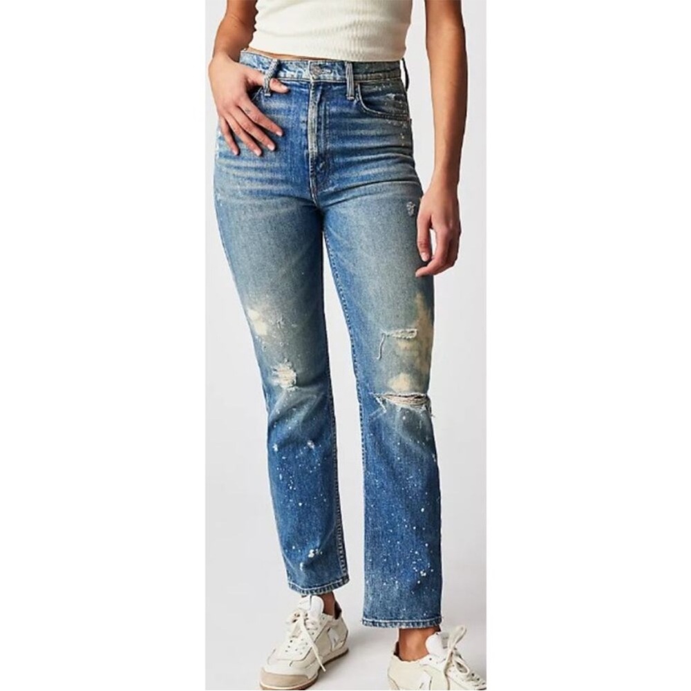 NWOT Mother Rider Ankle Distressed Jeans Sz 26